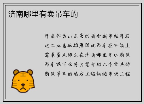 济南哪里有卖吊车的